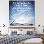 Psalm 33:4 leinwanddruck (Insitu (Schlafzimmer))