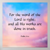 Psalm 33:4 poster (Vorne)