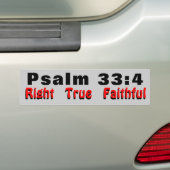 Psalm 33:4 Richtig treu Autoaufkleber (Auf Auto)
