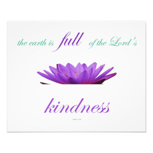 Psalm 33 lila Lotusfreundlichkeit Fotodruck