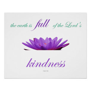 Psalm 33 lila Lotusfreundlichkeit Poster