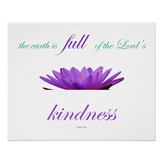 Psalm 33 lila Lotusfreundlichkeit Poster (Vorderseite)
