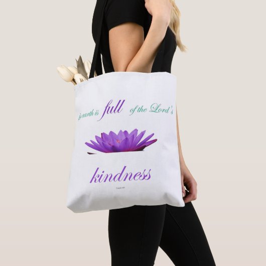 Psalm 33 lila Lotusfreundlichkeit Tasche (Von Nahem)