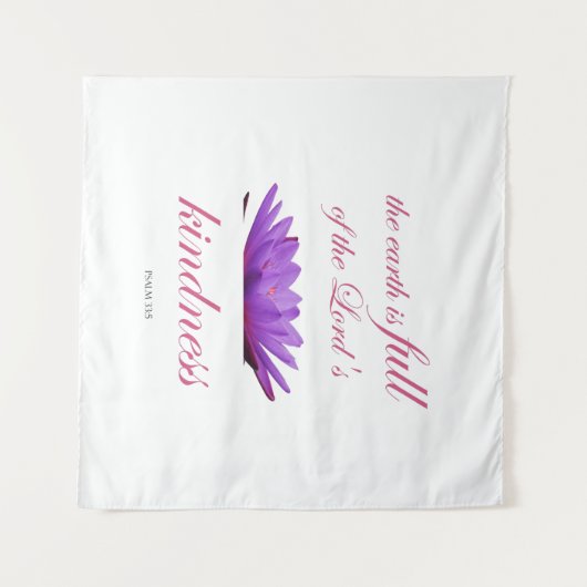 Psalm 33 lila Lotusfreundlichkeit Wandteppich (Vorderseite (Horizontal))