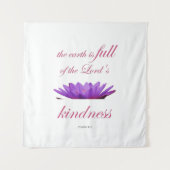 Psalm 33 lila Lotusfreundlichkeit Wandteppich (Vorderseite)