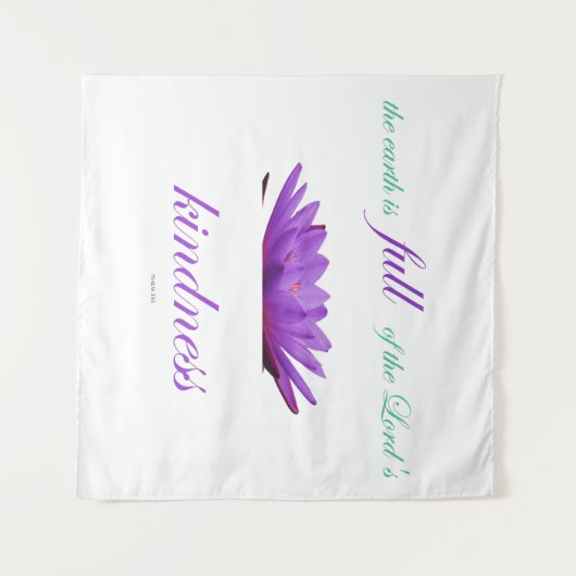 Psalm 33 lila Lotusfreundlichkeit Wandteppich (Vorderseite (Horizontal))