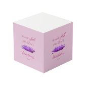 Psalm 33 lila Lotusfreundlichkeit Würfel (Rückseite Schrägansicht)