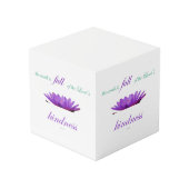 Psalm 33 lila Lotusfreundlichkeit Würfel (Rückseite Schrägansicht)