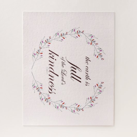 Psalm 33 Schrift Blumenreath Art Puzzle (Vertikal)