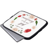 Psalm 33 Schrift mit floraler Kunst Laptopschutzhülle (Vorne Knopf)