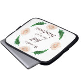 Psalm 33 Schrift mit floraler Kunst Laptopschutzhülle (Vorne Knopf)