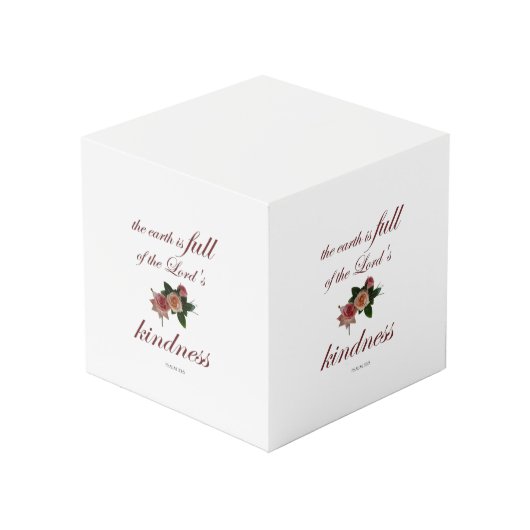 Psalm-33, The Earth is Full of the Lord's Kindness Würfel (Vorderseite Schrägansicht)