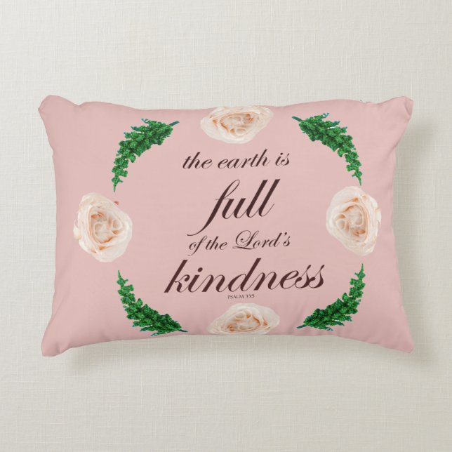 Psalm 33 volle Freundlichkeit Dekokissen (Vorderseite)