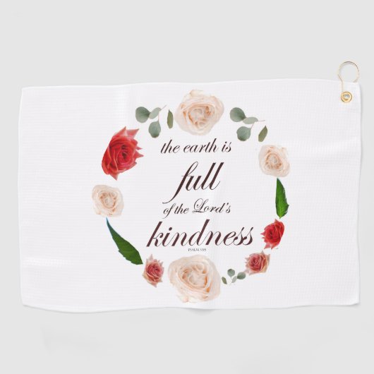 Psalm 33 volle Freundlichkeit Golfhandtuch (Horizontal)