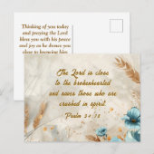 Psalm 34:18 Der Herr ist nah, die zerbrochene Bibe Postkarte (Vorne/Hinten)
