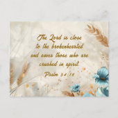 Psalm 34:18 Der Herr ist nah, die zerbrochene Bibe Postkarte (Vorderseite)