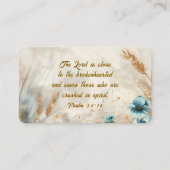 Psalm 34:18 Der Herr ist nah, die zerbrochene Bibe Visitenkarte (Vorderseite)