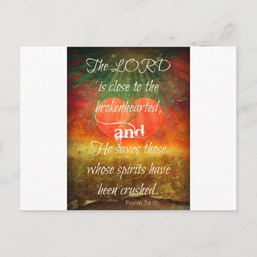 Psalm 34:18 Liebe Postkarte (Vorderseite)
