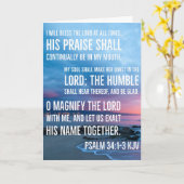 Psalm 34:1-3 Ich werde den LORD zu jeder Zeit segn Karte (Gelbe Blume)