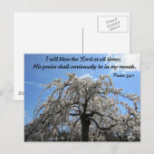 Psalm 34:1 postkarte (Vorne/Hinten)