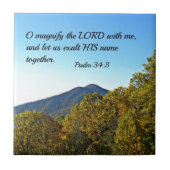 Psalm 34:3 O verherrlicht den Herrn mit mir... Fliese (Vorderseite)