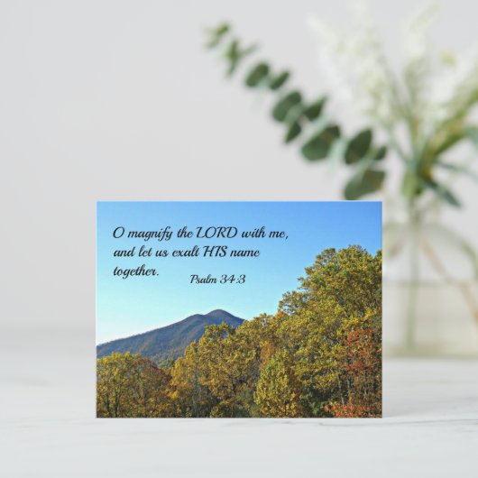 Psalm 34:3 O verherrlicht den Herrn mit mir... Postkarte (Stehend Vorderseite)