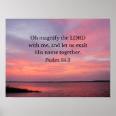 Psalm 34:3 Oh, verherrlicht den Herrn mit mir Poster (Vorne)