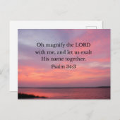 Psalm 34:3 Oh, verherrlicht den Herrn mit mir Postkarte (Vorne/Hinten)