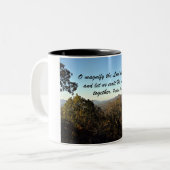 Psalm 34:3 zweifarbige tasse (Vorderseite Links)