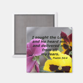 Psalm 34:4 magnet (Vorderseite/Rückseite)