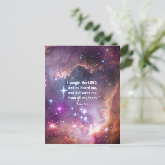 Psalm 34:4 postkarte (Stehend Vorderseite)