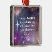 Psalm-34:4 Silbernes Ornament (Rechts)