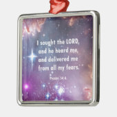 Psalm-34:4 Silbernes Ornament (Links)