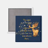 Psalm 34:7 Engel des Lord Encamps Rund Magnet (Vorderseite/Rückseite)