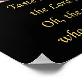 Psalm 34:8.Geschmack und sehen. Christliches Kunst Poster (Ecke)