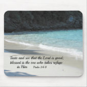 Psalm 34:8 Geschmack und sehen, dass der Herr ist Mousepad (Vorne)