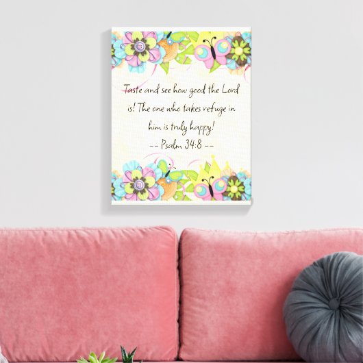 Psalm 34: 8 | Motivierend Biokotierungen Verse Leinwanddruck (Insitu (Wohnzimmer))