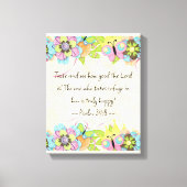 Psalm 34: 8 | Motivierend Biokotierungen Verse Leinwanddruck (Vorderseite)