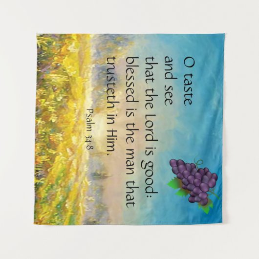 Psalm 34:8 wandteppich (Vorderseite (Horizontal))