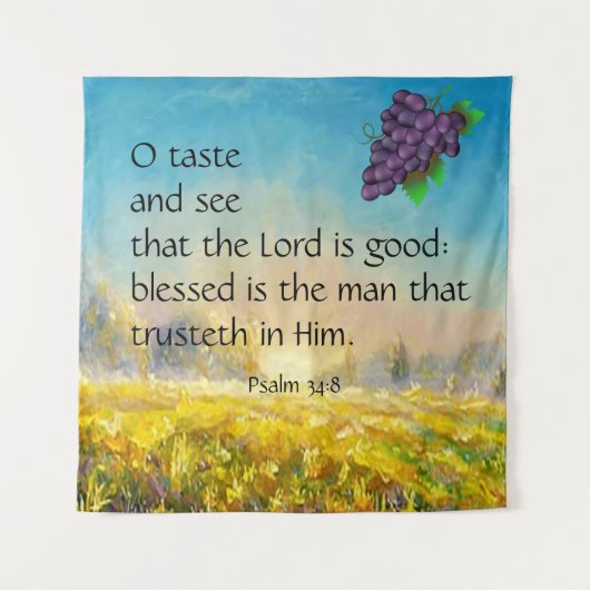 Psalm 34:8 wandteppich (Vorderseite)