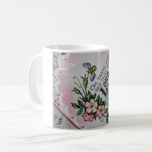 Psalm-34:8oh Geschmack und sehen Kaffeetasse (Vorderseite Links)