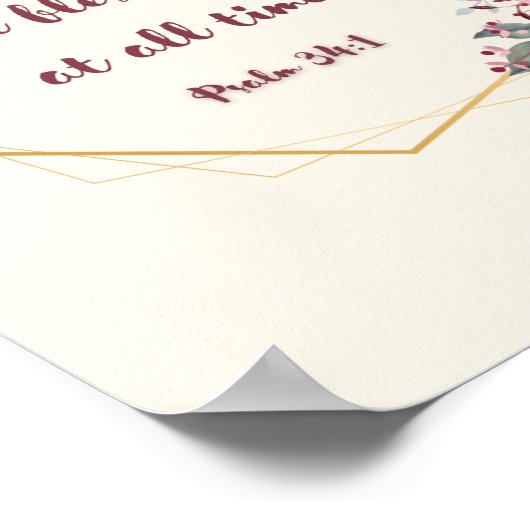 Psalm 34 Poster (Ecke)