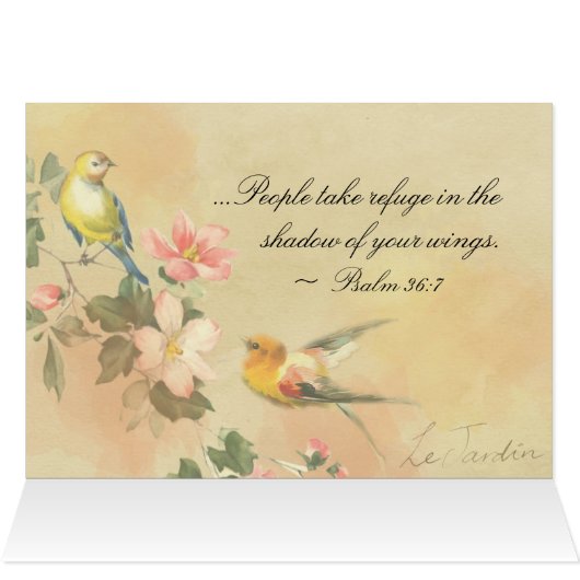 Psalm 36:7 Ihre unfehlbare Liebe O GOD, Karte (Innenansicht Horizontal (Oben))
