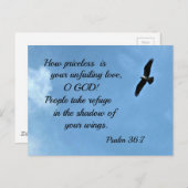Psalm 36:7 postkarte (Vorne/Hinten)