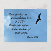 Psalm 36:7 postkarte (Vorderseite)