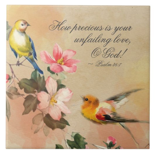 Psalm 36:7 Wie wertvoll deine unermüdliche Liebe, Fliese (Vorderseite)