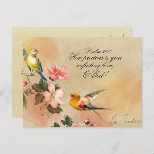 Psalm 36:7 Wie wertvoll ist Ihre unfehlbare Liebe Postkarte (Vorne/Hinten)