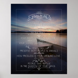 Psalm 36 Wall Art Poster 16 x 20", Inspiration