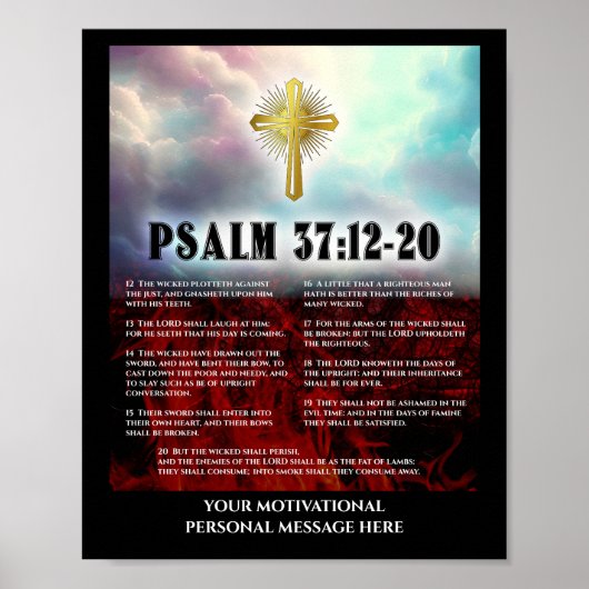 Psalm 37:12 Thru 20 gebrochen und die rechtschaffe Poster (Vorne)
