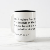Psalm-37:23 - 24 zweifarbige tasse (Vorderseite Links)
